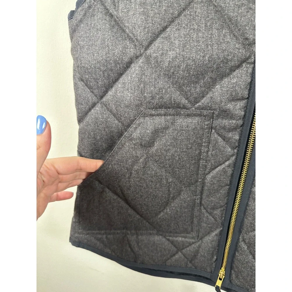 J. Crew Women's Down filled Grey‎ Quilted Puffer Vest Size XS